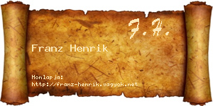 Franz Henrik névjegykártya